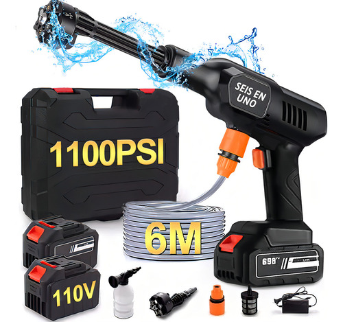 Tierramx XCJ-003 hidrolavadora electrica Inalámbrica pistola portatil 1000psi 2 batería Litio herramientas limpieza baratas manguera incluye grifo de conexión rápida 24VFV