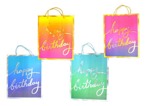 Bolsas Para Regalo, Happy Birthday, Mayoreo, Lote 6pzs