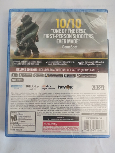 Imagen 3 de 9 de Tom Clancy's Rainbow Six Siege Ps5 Juego Fisico Sellado Cd