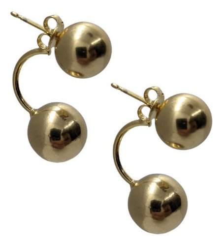 Brinco Banhado A Ouro Bola Grace Kelly Grande Cor Dourado