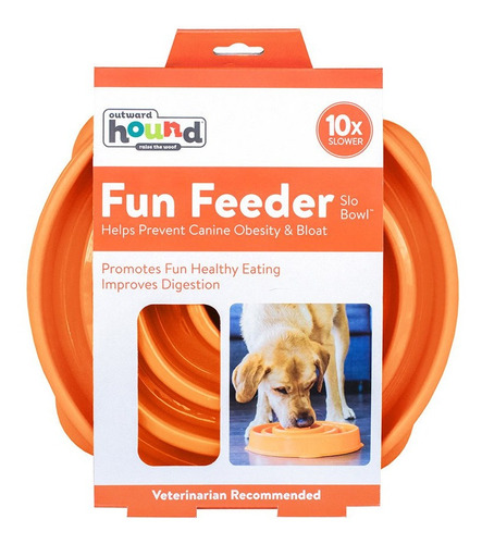 Comedouro Lento Outward Hound Fun Feeder Laranja G