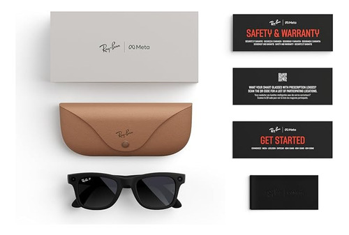 Ray-ban Meta Wayfarer - Preto Fosco Com Lentes Polarizadas