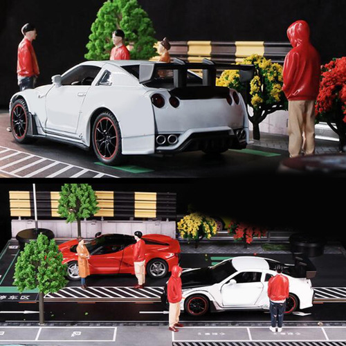 Figuras De Modelos A Escala 1/24, Tela Roja Con Sombrero