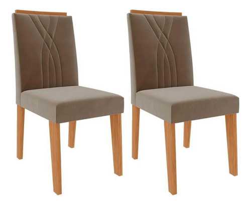 Conjunto: Mesa Sala Jantar Selena C/ Tampo Madeirado C/ Vidr