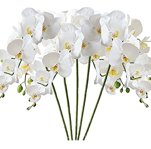Hinyoco 5 Piezas De Flores Artificiales De Phalaenopsis Flor