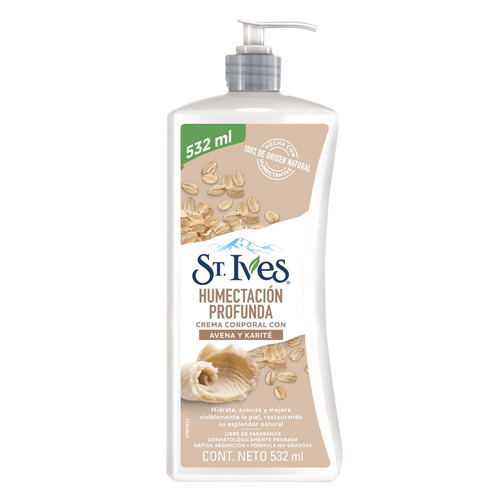 Imagen 1 de 1 de Crema líquida St. Ives Avena y Karité con dosificador 532 ml