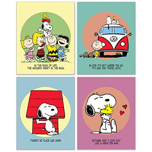 Pósters De Snoopy, Juego De 4 (8 Pulgadas X 10 Pulgada...