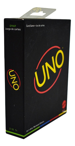 Uno Minimalista Juego De Cartas Negro Gyh69 Mattel