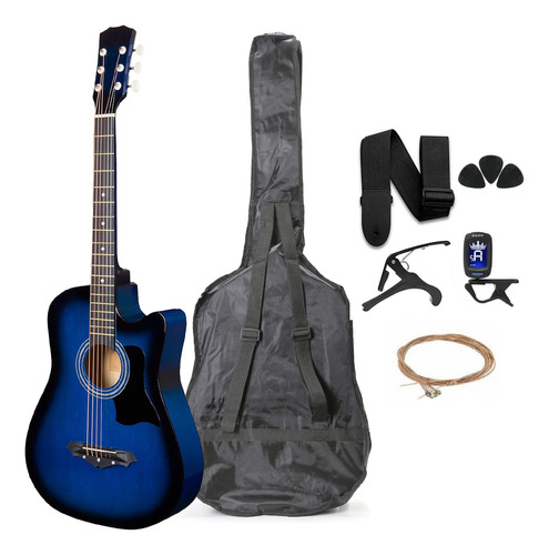 Guitarra Acústica Femmto AG002 con Accesorios para diestros Color Azul arce brillante