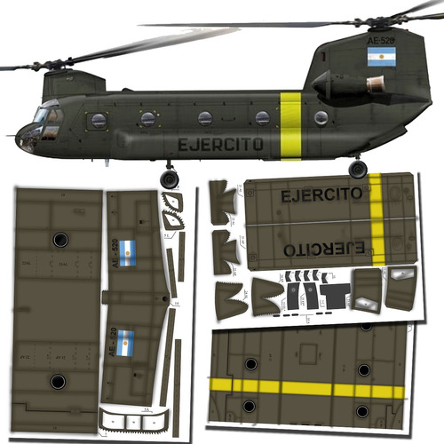 Ch 47 Chinook Vectorial Ejercito Malvinas 1.33 Papercraft