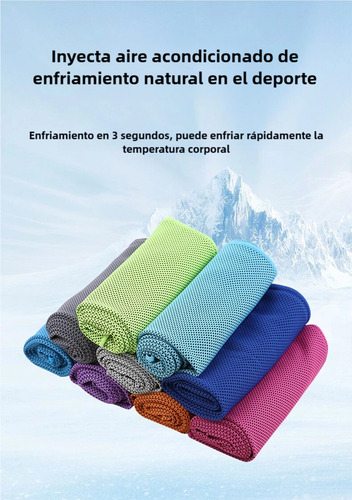 Toalla Deportiva Refrescante De Secado Rápido Con Funda De 90 X 30 Cm, 3pcs Color Naranja + Azul + Verde