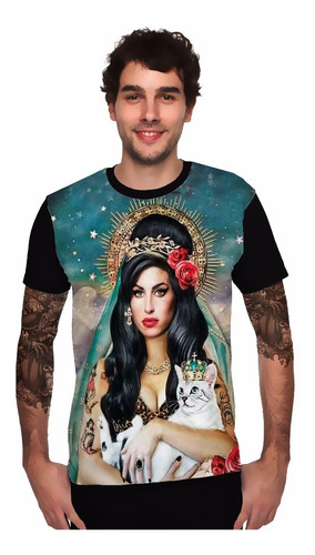 Stompy Camisetas - Amy Winehouse Gato Tatuagem Promoção