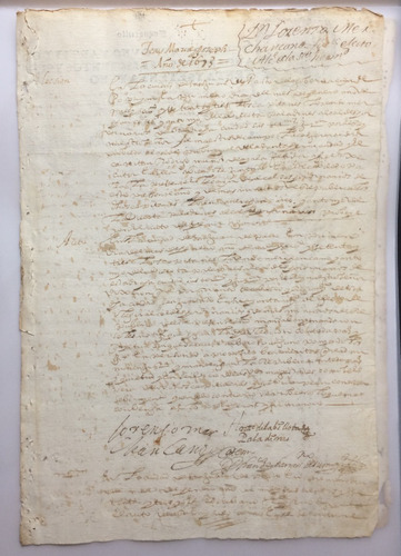 Manuscrito De  1673 Nuevo Reyno De Granada Original Antiguo