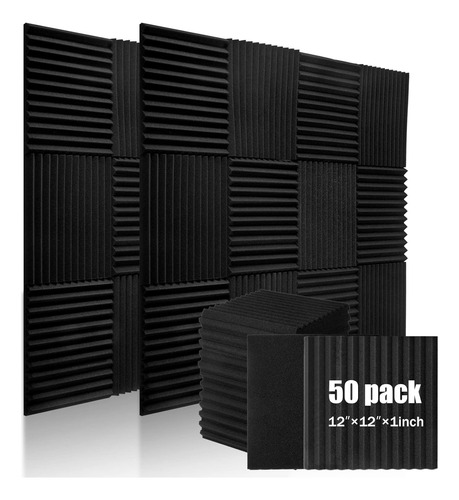 50 Pack Acoustic Foam Panels Premium Sound Proof Foam Pan...