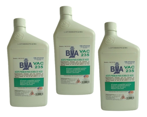 Kit De 3 Aceites Para Bomba De Vacío 1/4 De Galón (937ml)