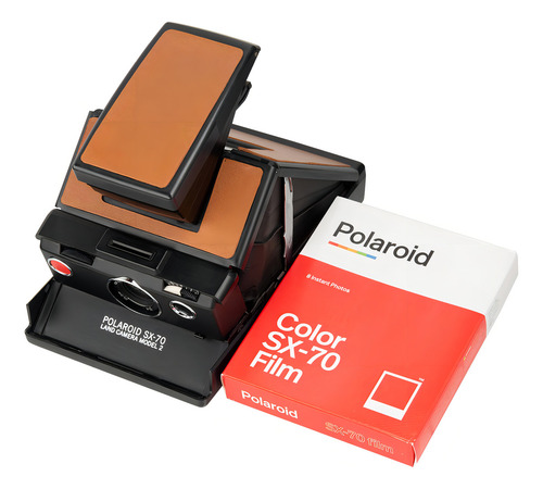 Polaroid Sx-70 Negro Modelo 2 Con Correa Y Estuche Clásico Polaroid Ever-ready