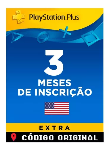 Comprar Cartão Playstation Plus 3 Meses PSN USA