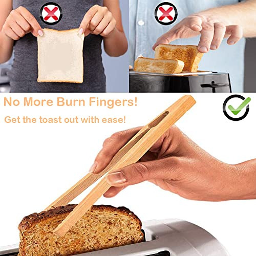 Pinzas Para Tostadas De Bambú, Minipinzas De Madera De 7 Pul