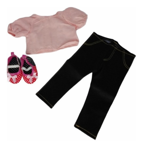 Witty Girls Conjunto Jean Camisa Plumeti Muñecas 45 Cm/18 P