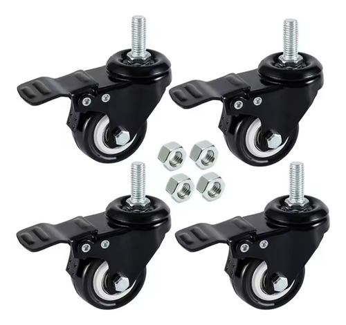 4 Rodas Rodizio 360° 2'' Polegadas Reforçada C/ Freio 500kg
