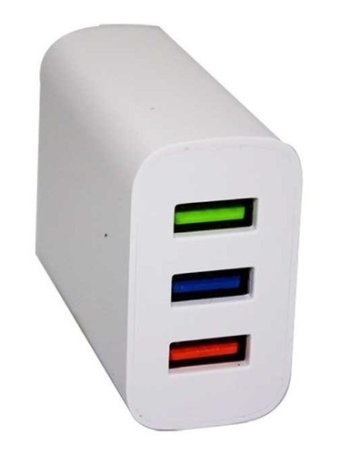 Cubo Cargador 3puertos Usb Pared Carga Rapida Celular Tablet