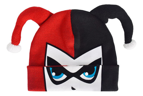 Dc Comics Harley Quinn - Gorro De Punto De Invierno Enrollab