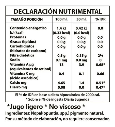 Jugo De Nopal Orgmex 1l