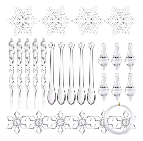 Para Para 57 Piezas De Carambanos Copos De Nieve Para / Y