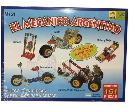 El Mecanico Argentino Todo Metal 151 Pz.t/ Mecano Para Armar