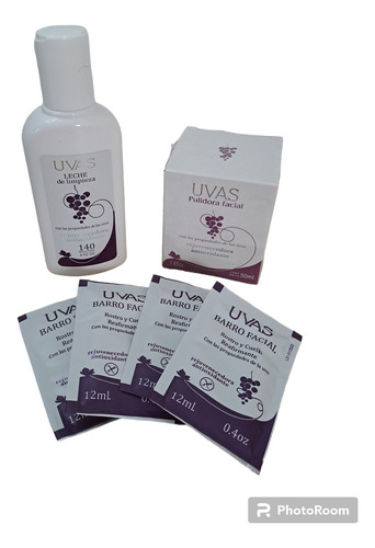 Leche De Limpieza, Crema Pulidora, Barro Facial -linea Uvas