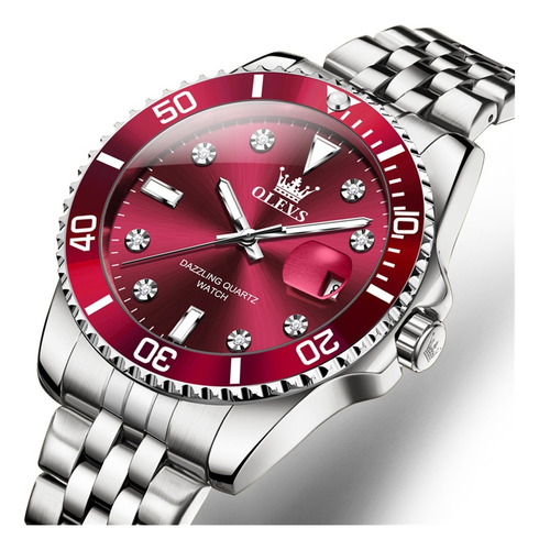 Olevs Reloj Hombre Luminoso Impermeable Original Cuarzo 9809