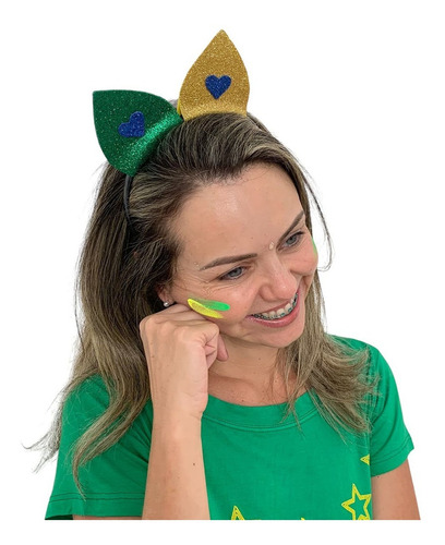 Tiara Arco Gatinha Cores Brasil Torcedor Copa 7 De Setembro