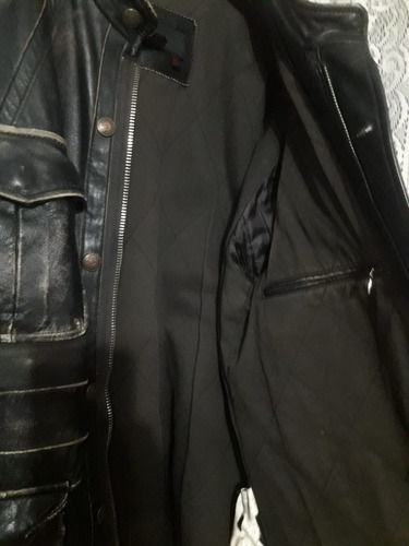 Campera De Cuero Caprino. Hombre. Zara. Importada (Usado)