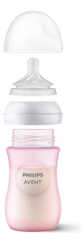 Mamadeira 1 - 3 Meses Rosa Com Bico Pétala Philips Avent