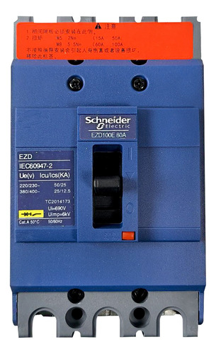 Breaker Schneider Electric Ezd100e3080n 80amp 3p