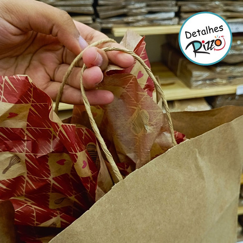 Kit 50 Sacola De Papel 26x23,5x17 Premium Reforçada Com Alça