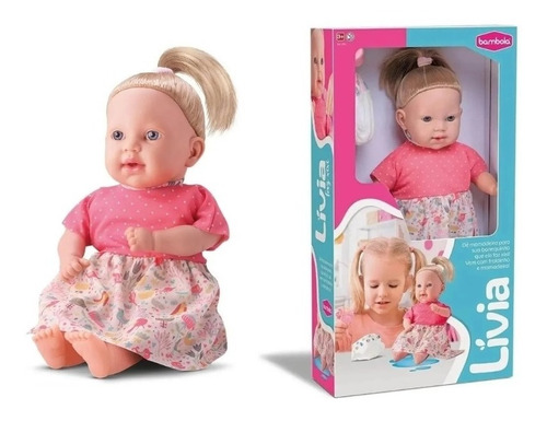 Boneca Bebê Lívia Faz Xixi Coleção Brinquedo Infantil Menina