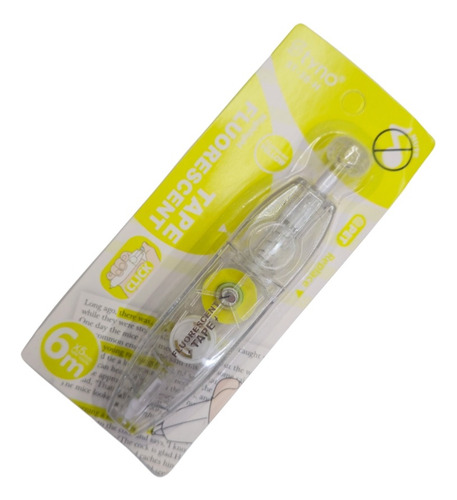 Kit 4 Resaltadores Retráctiles Tape Marcatextos En Cinta Mixto