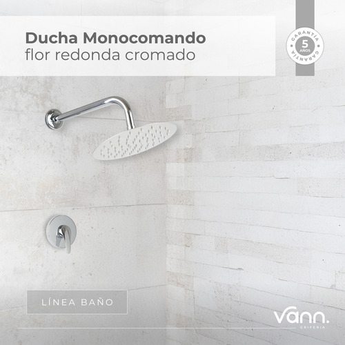Griferia Ducha Flor Formato Redonda Vann Motorarg