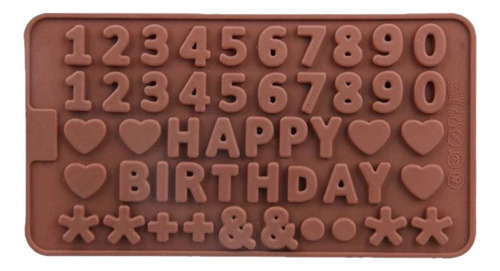 Forma De Silicone Números E Happy Birthday Chocolate
