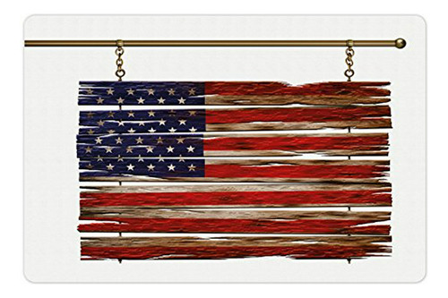 Pet Mat Bandera Usa Planks 4 Julio, 46x30 Cm, Multicolor