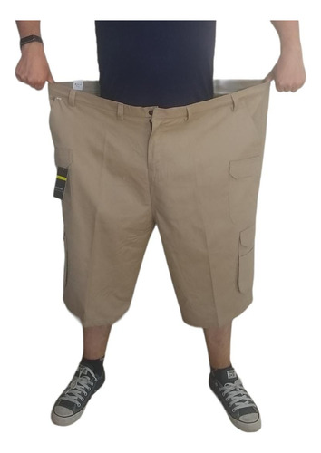 Bermudas Talla Extra De Cargo Color Liso Desde Talla 44 A 5