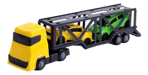 Caminhão Brinquedo Roda Livre Cegonha Com 2 Carrinhos Cor Amarelo Personagem Caminhão Roda Livre Cegonha Com 2 Carrinhos