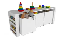 Comprar Rack Infantil Com Baús E Livreiro Duplo Cássio 100% Mdf