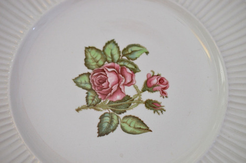 Plato Masitero Loza Wedwood England Pattern Moss Rose C1950 (Usado)