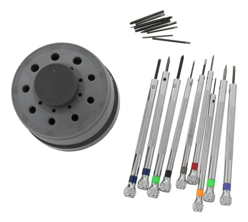 Joyeros Destornilladores 9pcs Lentes Con Soporte Giratorio