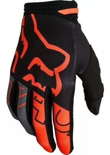 Luva Mx Fox 180 Skew Laranja Preto Motocross Trilha Enduro