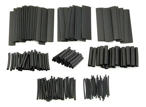 Pack 127 Pcs Tubos Termoencogible Retráctil Negro