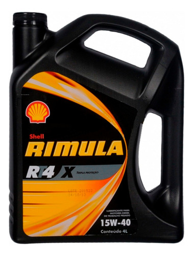 Óleo Shell 15w40 Rimula Rt4x Ci-4 Mineral 4x1 L,