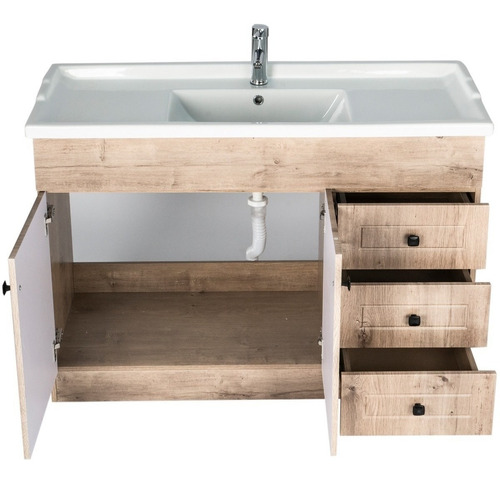 Kit Mueble Vanitorio Termolaminado Wood F 120x47x80cm